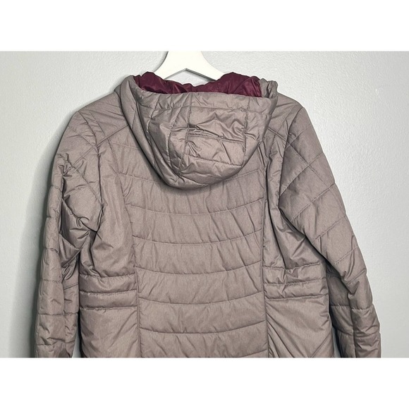 Ibex Taupe Quilted Merino Wool Fill Full Zip Hooded Jacket Women's Size Small - Picture 8 of 10
